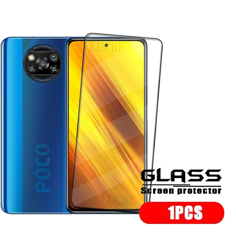 4Pcs For Poco X3 Pro Glass Poco X3 Pro Tempered Glass Full Cover Glue 9H HD for Screen Protector Xiaomi PocoX3 Poco X3 Pro Glass