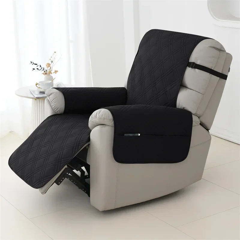 1seater Waterproof Recliner Cover Solid Color Quilted Armchair Slipcover Pet Kids Accent Couch Cushion Living Room Hotel Home