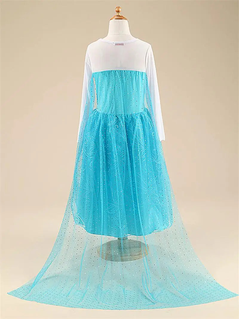 Girls Snow Queen Elsa Kids Costumes for Girl 2025 Carnival Party Prom Gown Robe-Playing Children Clothing Frozen Princess Dress