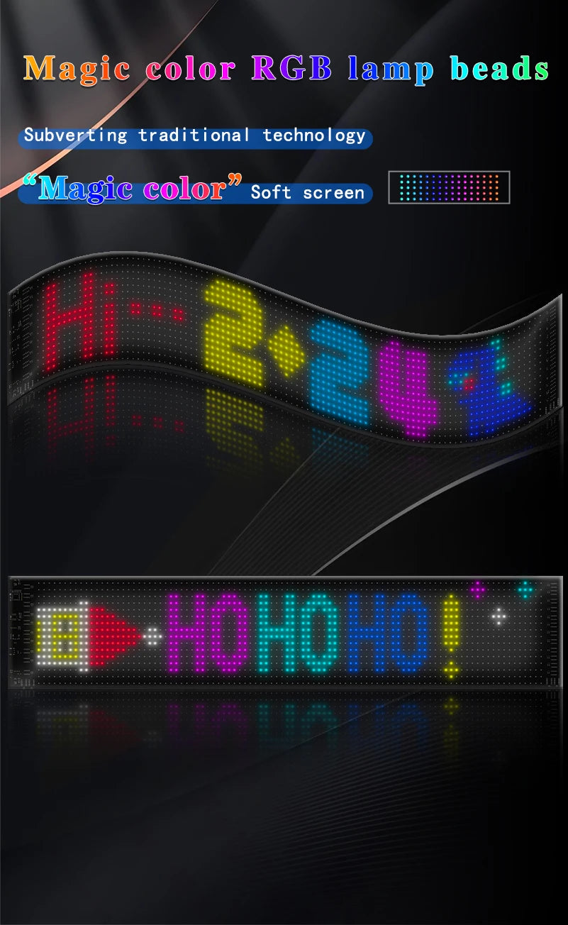 LED Matrix Pixel Panel USB 5V Flexible Addressable RGB Pattern Graffiti Scrolling Text Animation Display Car Shop Bluetooth APP