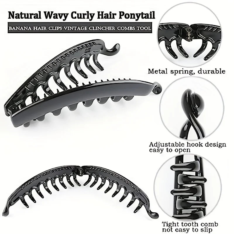 Matte Banana Hair Clip Fish Shaped Hairpin Ponytail Headband For Women Hair Accessories HairgripsTwist Clamp Barrettes Headwear