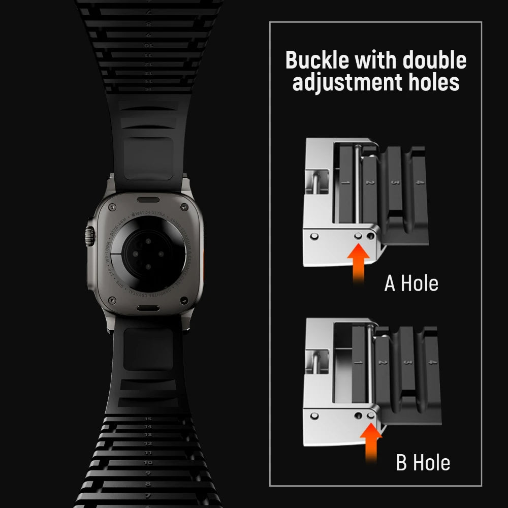 Sport Silicone Band For Apple Watch Ultra 2 Series 10 9 8 7 6 SE 5 4 Luxury Strap For iWatch 44mm 45mm 46mm 49mm Bracelet Correa
