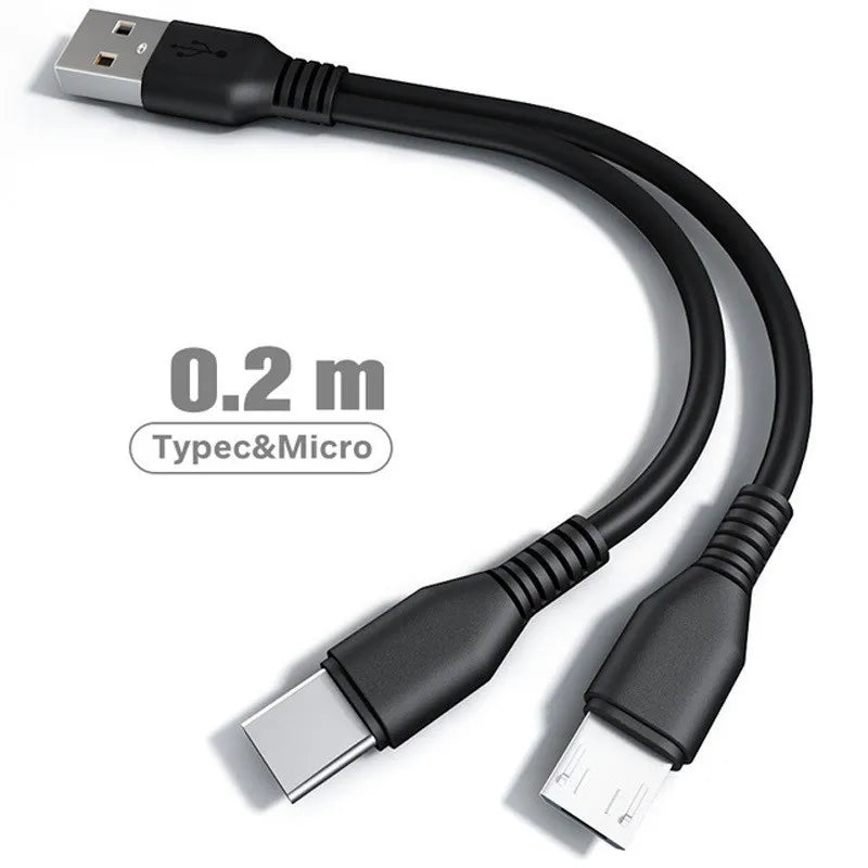 2 in 1 USB Type C Micro USB C Cable Mobile Phone Fast Charging Cable For Huaiwei Samgsung Xiaomi Type C Charge Cord Wire