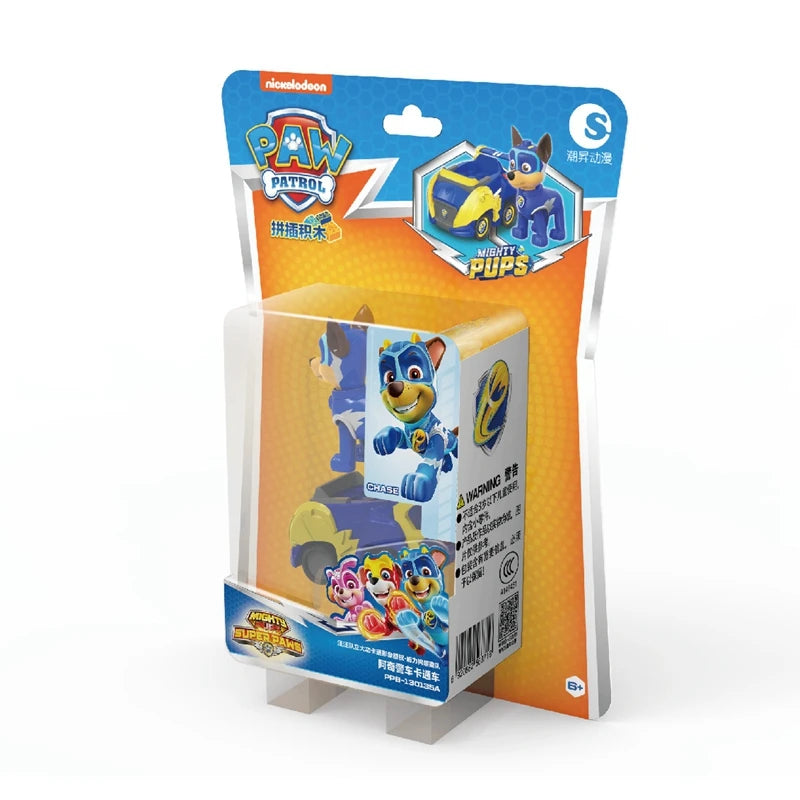 Genuine Paw Patrol Vehicle Chase Skye Marshall Pull Back Cars Playset Building Blocks Ryder Figure Children Toys Birthday Gifts