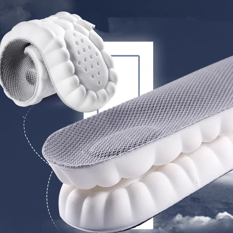 Latex Sport Insoles Soft High Elasticity Shoe Pads Breathable Deodorant Shock Absorption Cushion Arch Support Insole Men Women