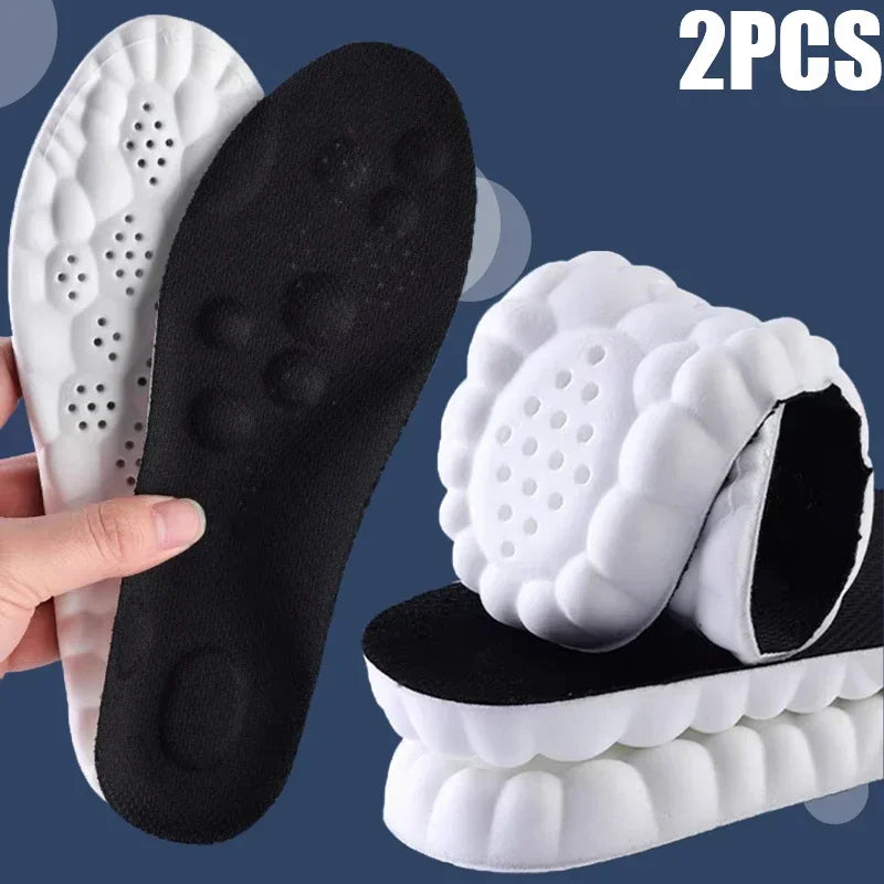 Latex Sport Insoles Soft High Elasticity Shoe Pads Breathable Deodorant Shock Absorption Cushion Arch Support Insole Men Women