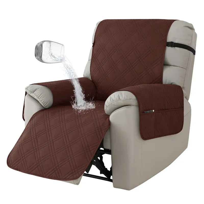 1seater Waterproof Recliner Cover Solid Color Quilted Armchair Slipcover Pet Kids Accent Couch Cushion Living Room Hotel Home