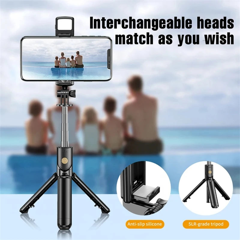 Handheld 360 Degree Flexible Sports Camera Monopod Stand Mobile Phone Holder Mini Selfie Stick Tripod With Wireless Remote