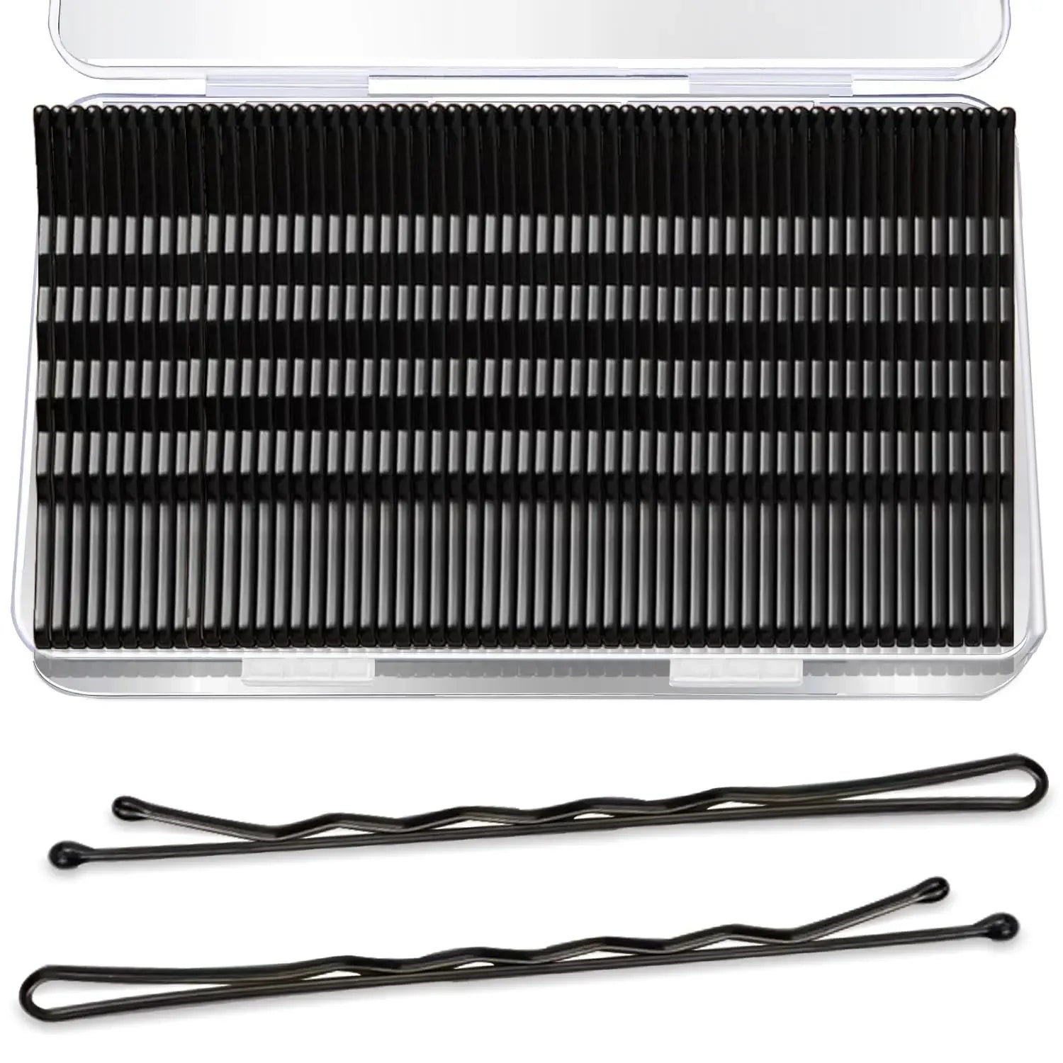 60/600pcs Black Straight Line Hair Clip U-shaped Needle Lady Hairpins Curly Wavy Grips Women Bobby Pins Styling Hair Accessories