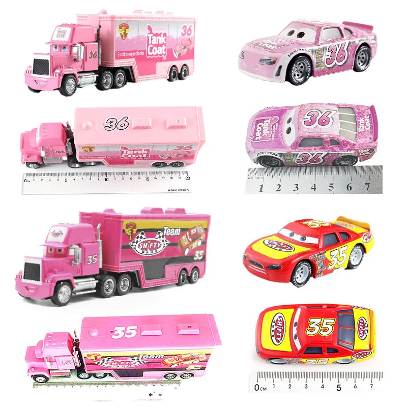 Cars 2 Disney Pixar Racing 3 1 Toy Lightning McQueen Jackson Storm Chick Hicks Mack Truck Collection Die Metal Model kids Gift