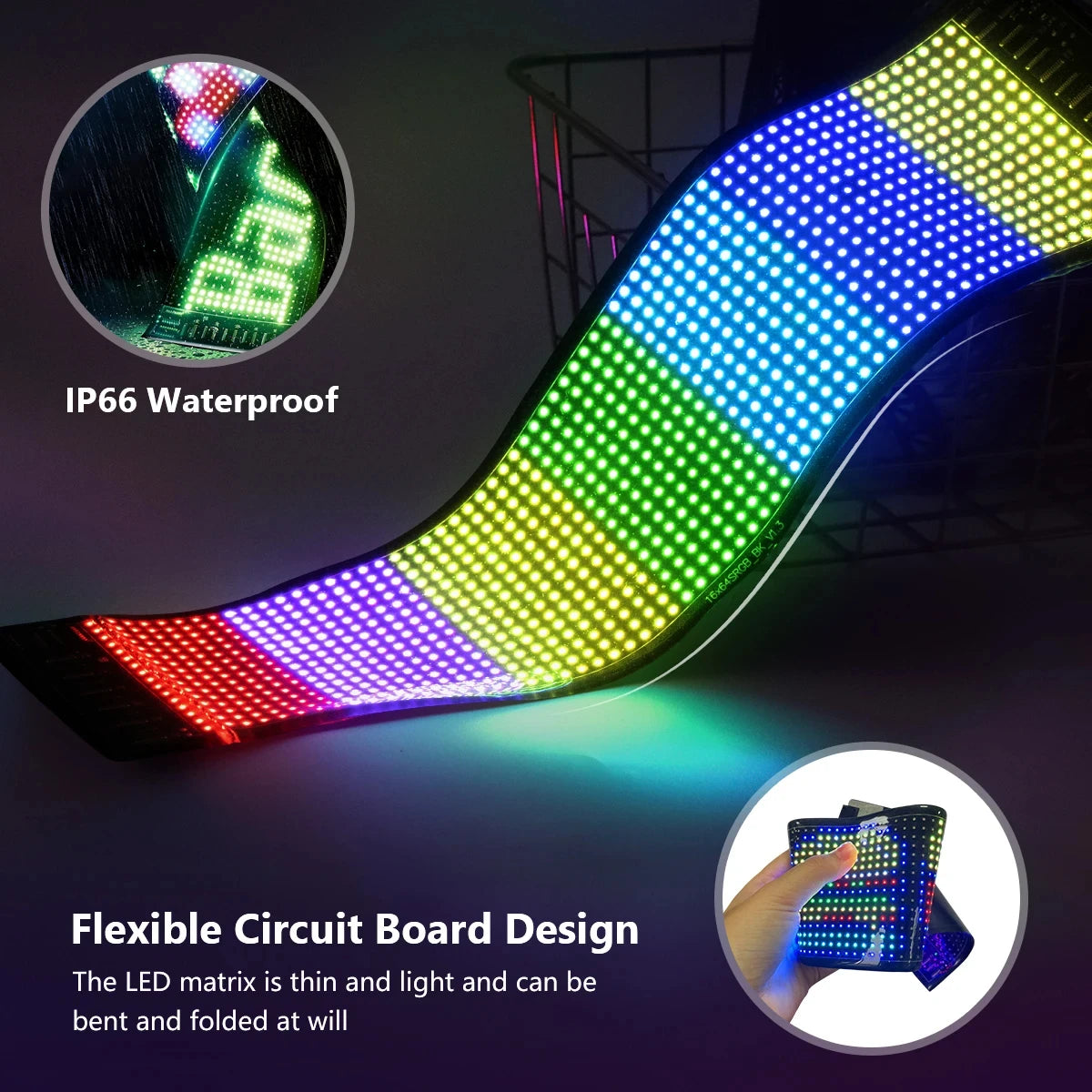 LED Matrix Pixel Panel USB 5V Flexible Addressable RGB Pattern Graffiti Scrolling Text Animation Display Car Shop Bluetooth APP