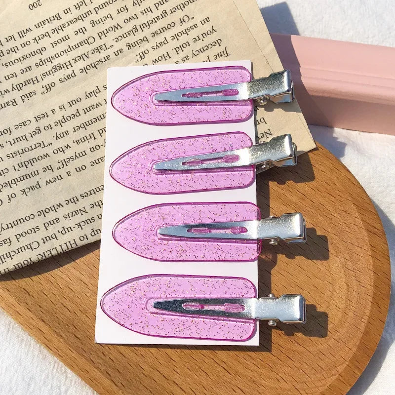 4pcs/set No Bend Seamless Hair Clips Side Bangs Barrette Makeup Washing Face Accessories Women Girls Styling Hairpins