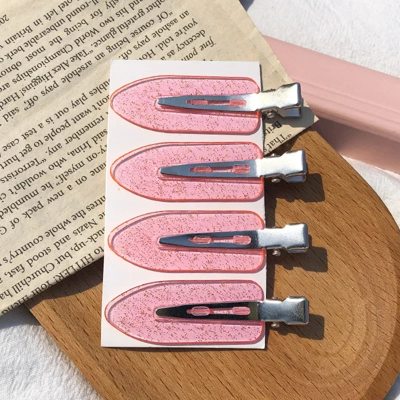 4pcs/set No Bend Seamless Hair Clips Side Bangs Barrette Makeup Washing Face Accessories Women Girls Styling Hairpins