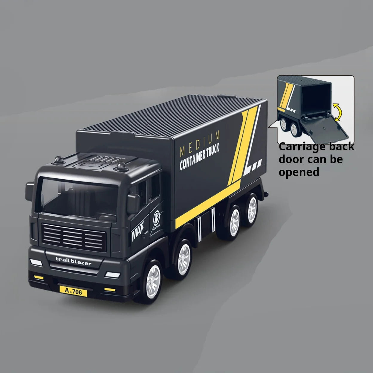 Simulation Transporter Container Truck Freight Vehicle Children Kids Pull Back Car Model Educational Toys for Boy Game Gift