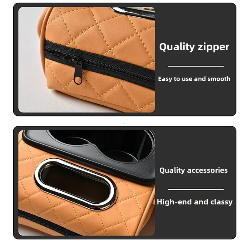 Car Armrest Box 7.5cm Thicken Height Pad Arm Rest Cushion with Pocket Tissue Cup Holder Memory Cotton Elbow Support  Height Pad