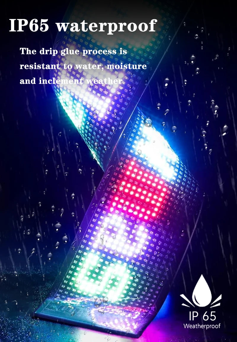 LED Matrix Pixel Panel USB 5V Flexible Addressable RGB Pattern Graffiti Scrolling Text Animation Display Car Shop Bluetooth APP