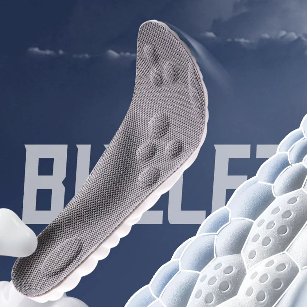 Latex Sport Insoles Soft High Elasticity Shoe Pads Breathable Deodorant Shock Absorption Cushion Arch Support Insole Men Women