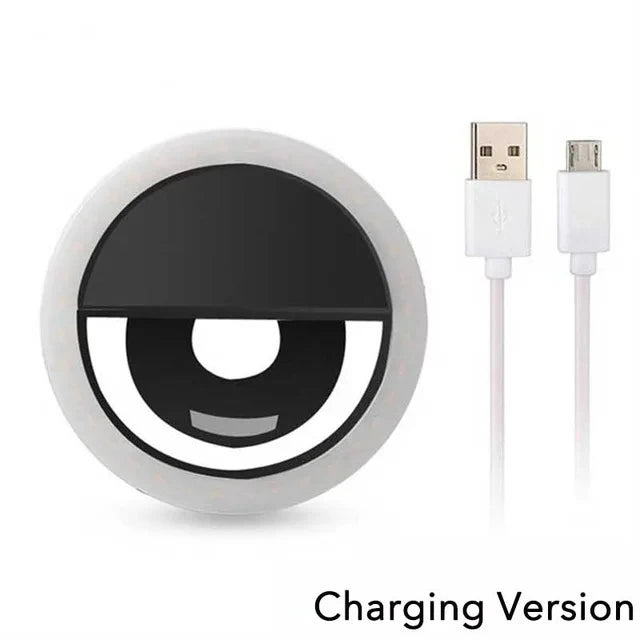 LED Light Ring USB Charge Led Selfie Ring Light Compatible with iPhone Samsung Xiaomi Mobile Phone Lens Ring Clip Selfie Lamp