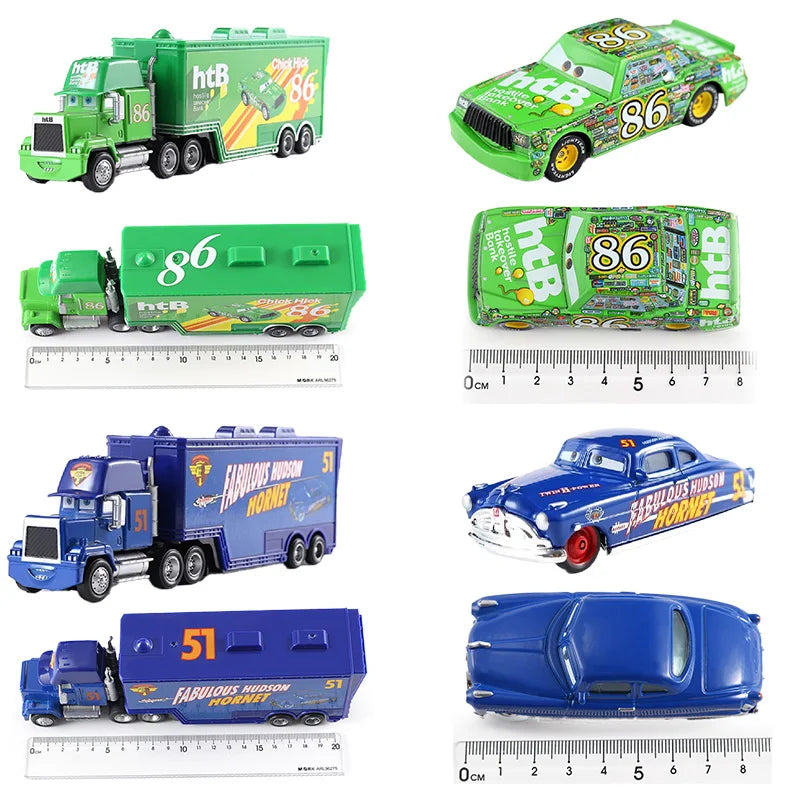 Cars 2 Disney Pixar Racing 3 1 Toy Lightning McQueen Jackson Storm Chick Hicks Mack Truck Collection Die Metal Model kids Gift