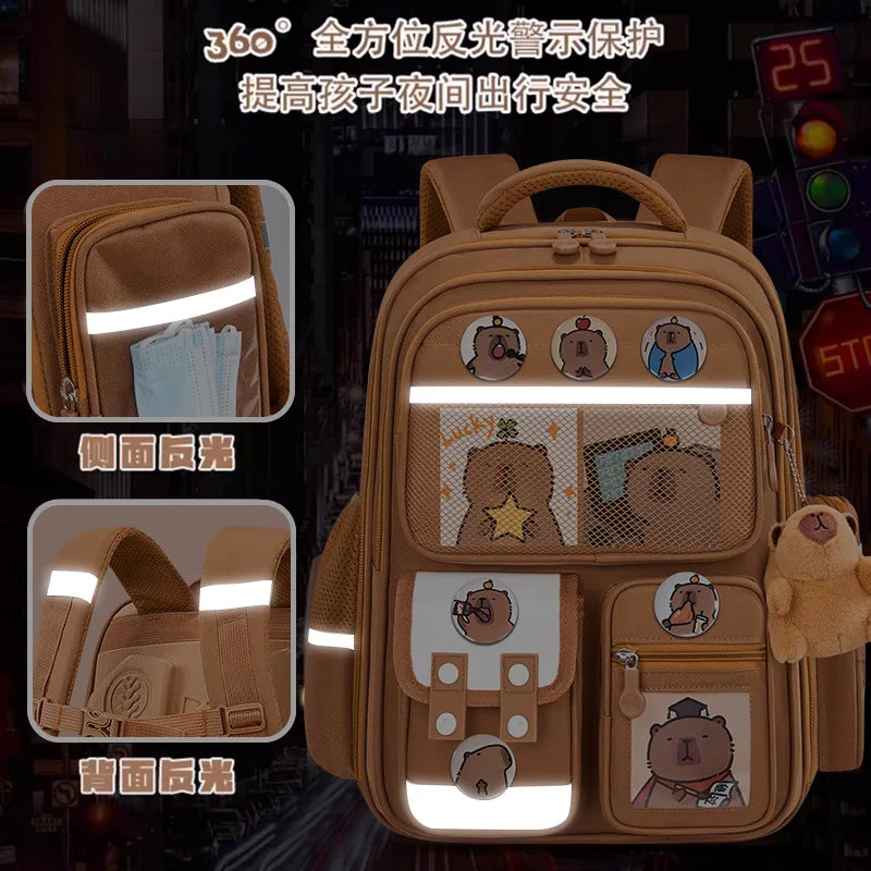 Capybara Children School Bags For Boys Girls Kids backpack Primary Orthopedic School Backpack Waterproof Schoolbag Book Bag
