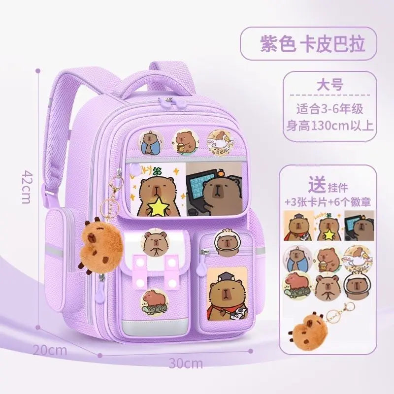 Capybara Children School Bags For Boys Girls Kids backpack Primary Orthopedic School Backpack Waterproof Schoolbag Book Bag