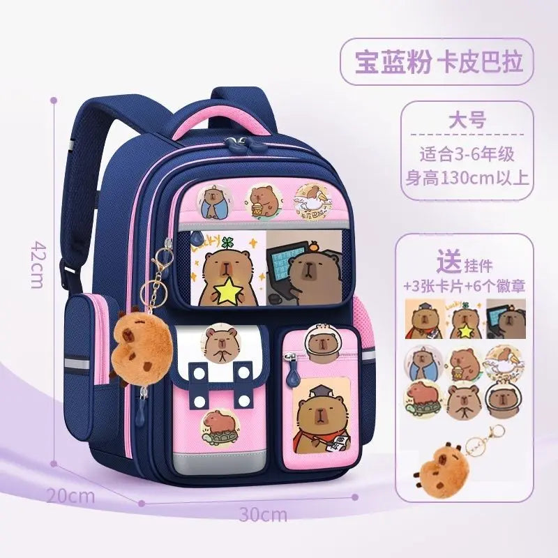 Capybara Children School Bags For Boys Girls Kids backpack Primary Orthopedic School Backpack Waterproof Schoolbag Book Bag