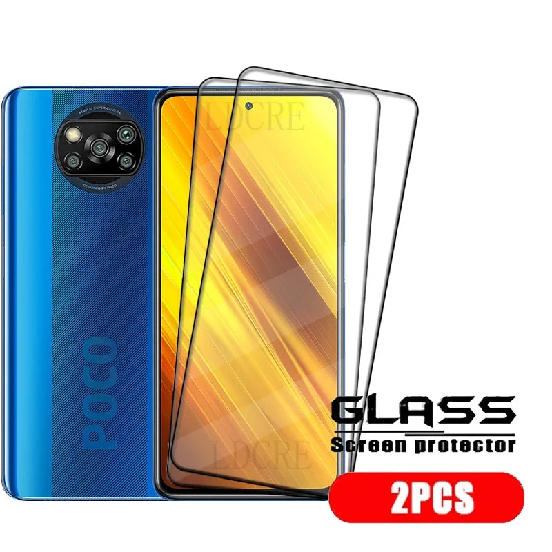 4Pcs For Poco X3 Pro Glass Poco X3 Pro Tempered Glass Full Cover Glue 9H HD for Screen Protector Xiaomi PocoX3 Poco X3 Pro Glass