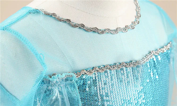 Girls Snow Queen Elsa Kids Costumes for Girl 2025 Carnival Party Prom Gown Robe-Playing Children Clothing Frozen Princess Dress