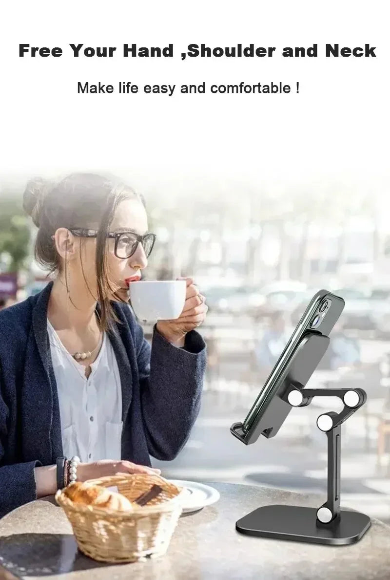 Adjustable Desktop Mobile Phone Holder Stand Foldable Desktop Tablet Bracket For iPhone iPad Samsung Galaxy Tab Xiaomi Pad Mount
