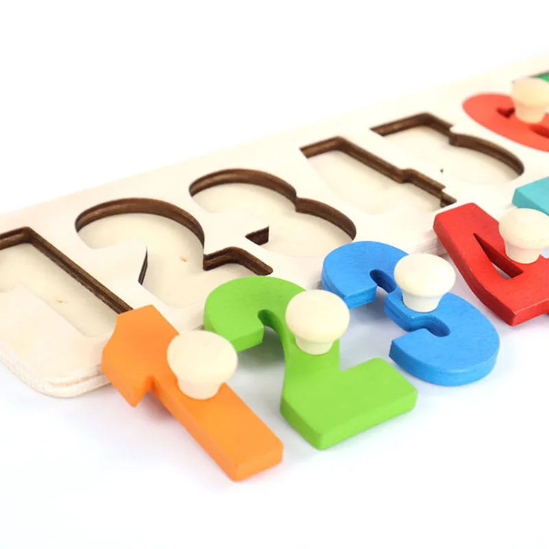 Children Wooden Puzzle Montessori Toys for Baby 1 2 3 Years Old Kids Alphabet Number Shape Matching Early Educational Games Toys