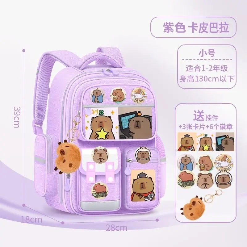 Capybara Children School Bags For Boys Girls Kids backpack Primary Orthopedic School Backpack Waterproof Schoolbag Book Bag