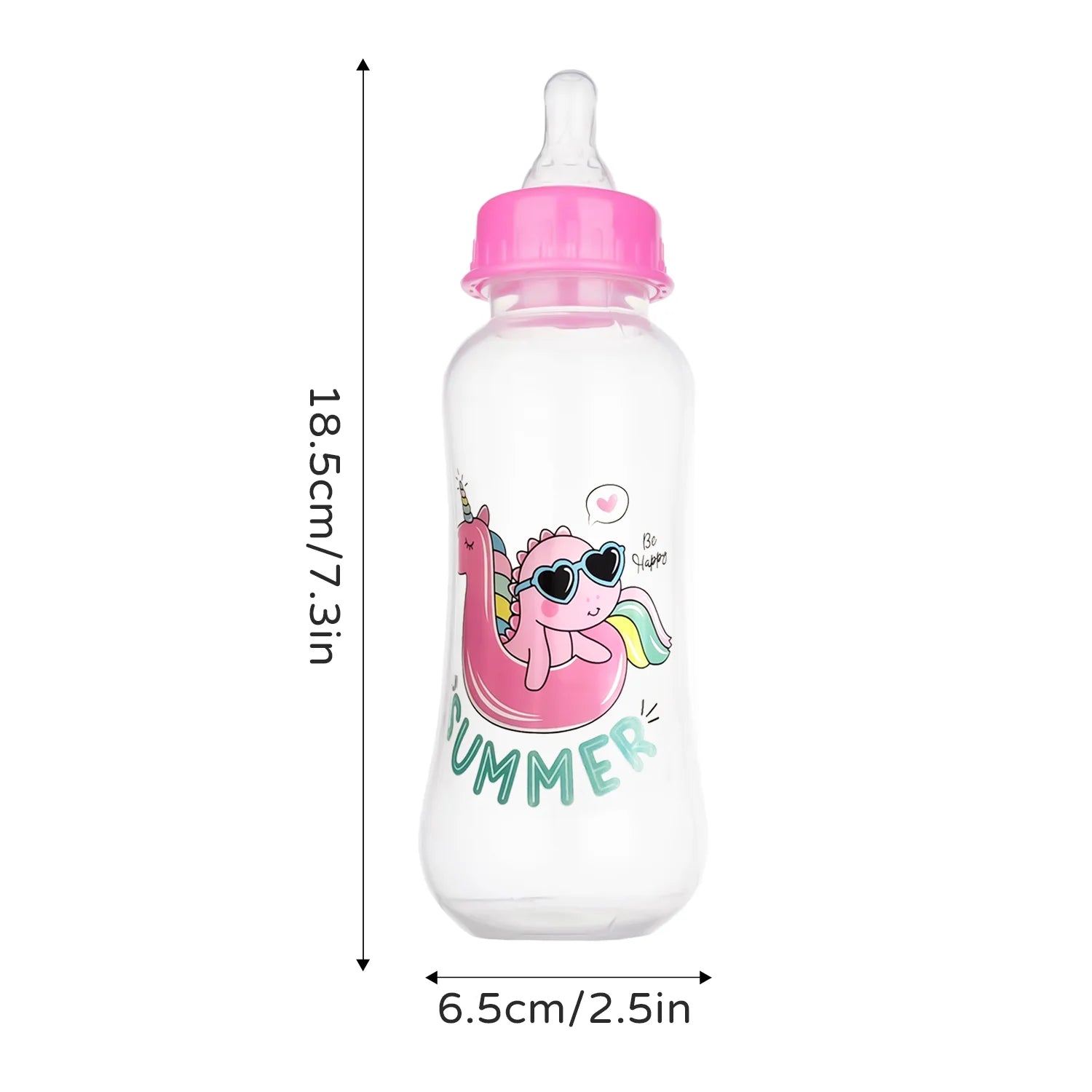 250ml newborn baby bottle, drop-proof and leak-proof baby cartoon PP bottle, safe, durable baby feeding bottle, BPA-free
