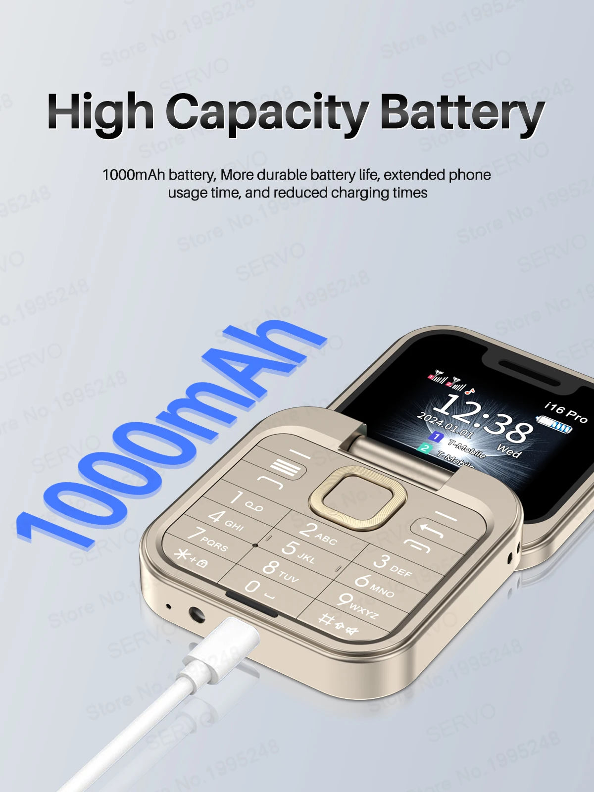 SERVO 2024 New Mini Flip Mobile Phone FM Radio Magic Voice Blacklist Speed Dial Vibration 2SIM Card Small Display Foldable Phone