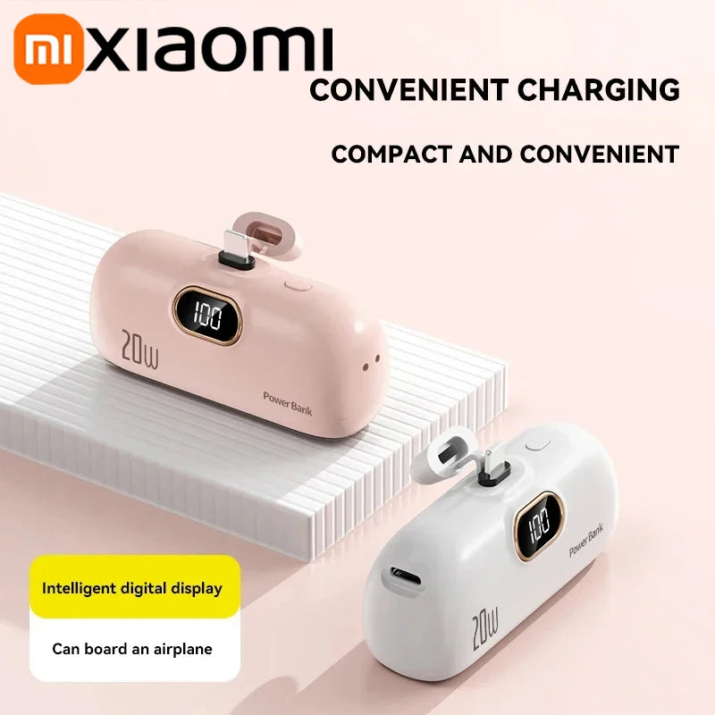Xiaomi 5000mAh Mini Wireless Power Bank Capsule Mobile Power Supply Emergency Fast charging External Battery For IPhone Samsung