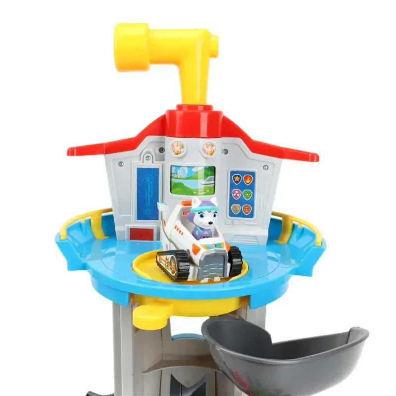 Paw Patrol Toy Set Lookout Vehicle Cute Cartoon Anime Figures Patrol Canine Chase Skye Rebound Bicycle Kids Birthday Gifts