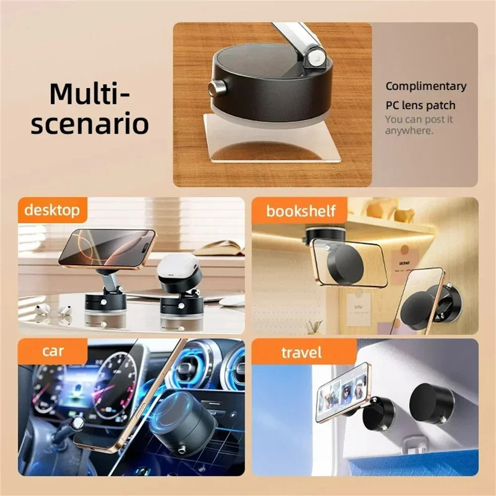 More Portable Vacuum Magnetic Mobile Phone Bracket Adjustable Double-Sided Suction Cup Holder Lazy Stand For All Smartphone