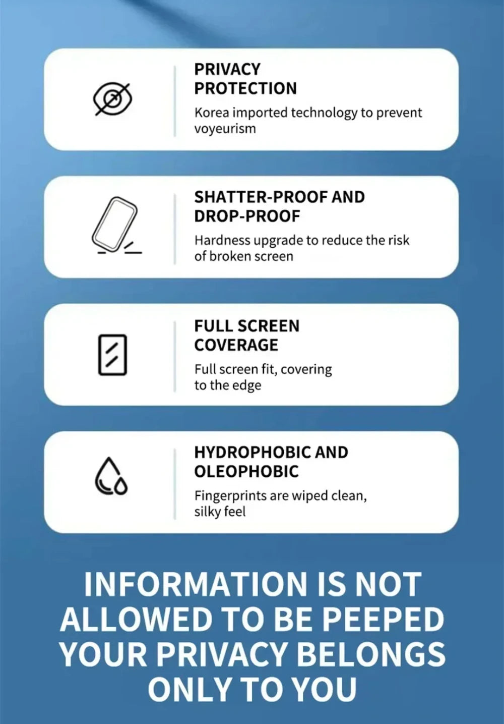 NNBILI 4Pcs Full Cover Privacy Screen Protector For iPhone 11 12 13 14 15 16 Pro Max Anti-spy Glass For iPhone16 Plus 16e Glass