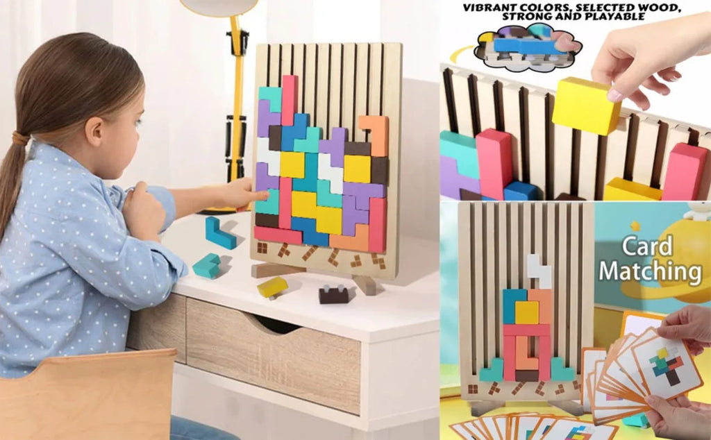 Wooden Puzzle Toy Stacking Game for Family Gathering Activity Brain Teaser STEM for Kids Adults Montessori Educational Sensory