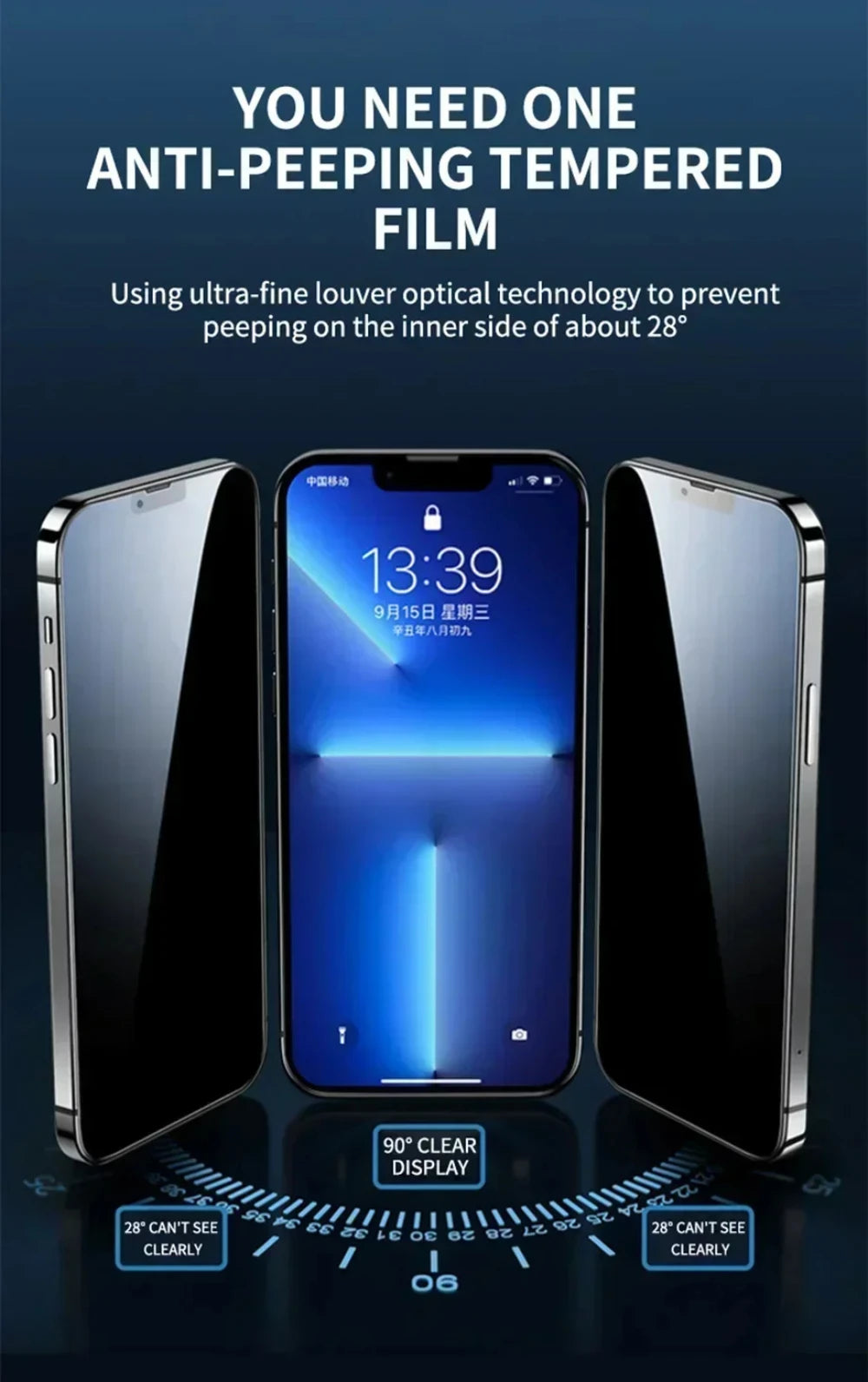 NNBILI 4Pcs Full Cover Privacy Screen Protector For iPhone 11 12 13 14 15 16 Pro Max Anti-spy Glass For iPhone16 Plus 16e Glass