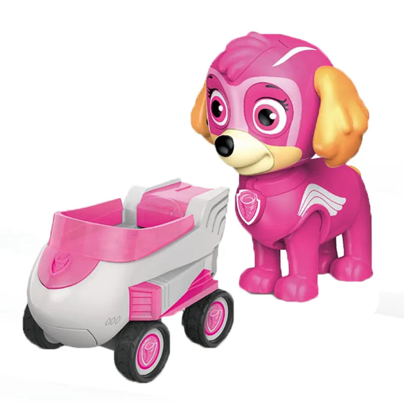 Genuine Paw Patrol Vehicle Chase Skye Marshall Pull Back Cars Playset Building Blocks Ryder Figure Children Toys Birthday Gifts