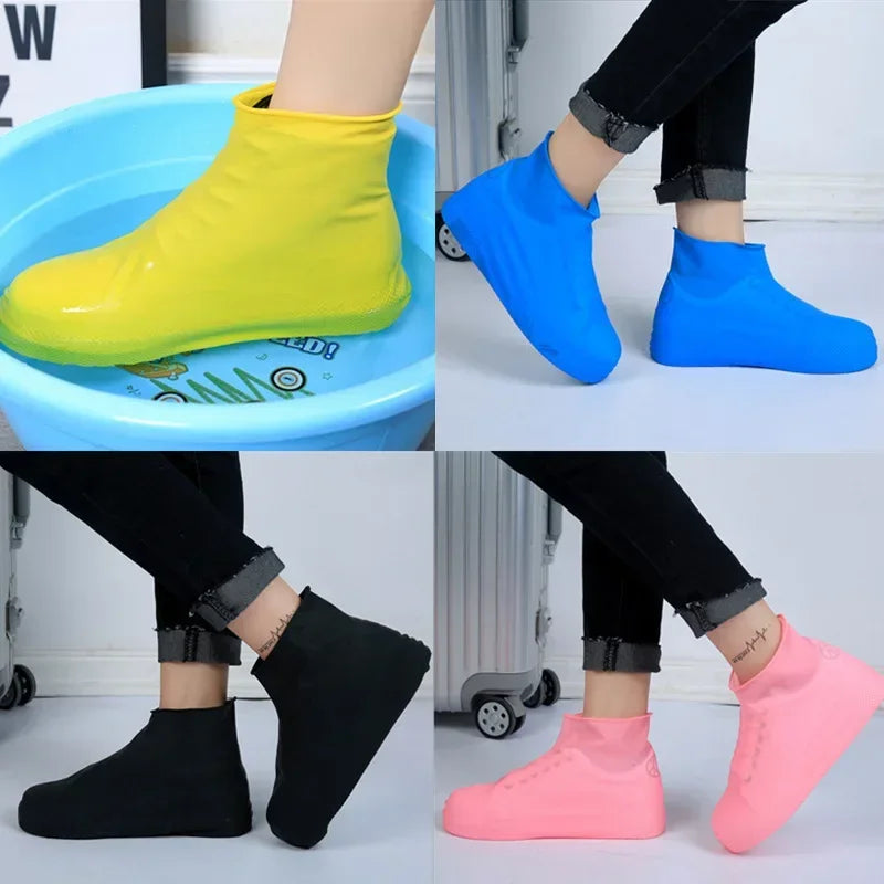 Waterproof Shoe Covers Silicone Anti-Slip Rain Boots Unisex Sneakers Protector for Outdoor Rainy Day Reusable Rain Shoe Cover