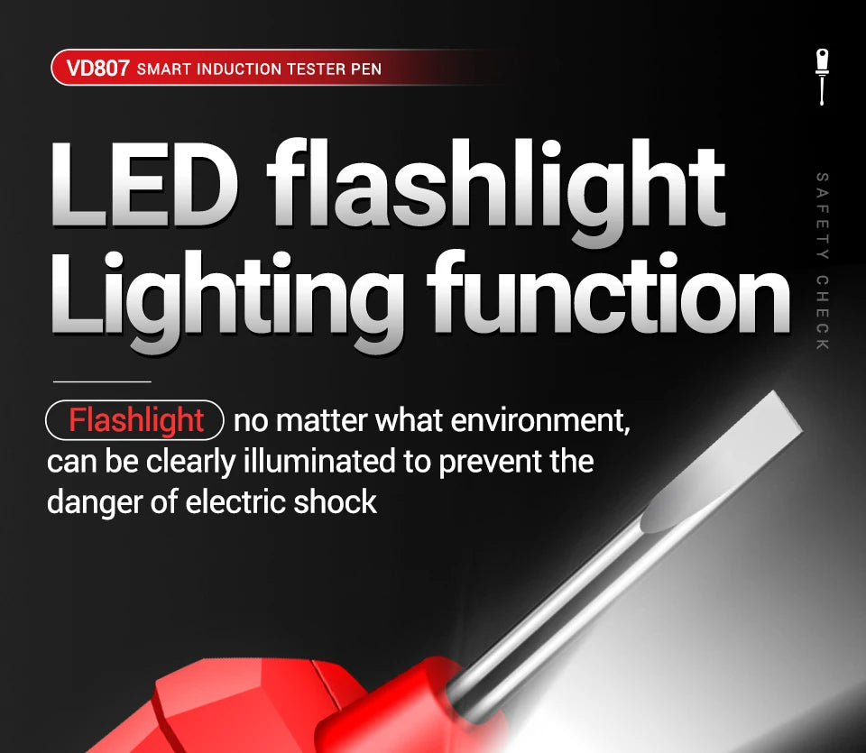 ANENG VD807 One-word Induction Portable 50/60Hz Smart Electric Pen Tester NCV Sensor AC 12-300V Non-contact Wire Detector Tools