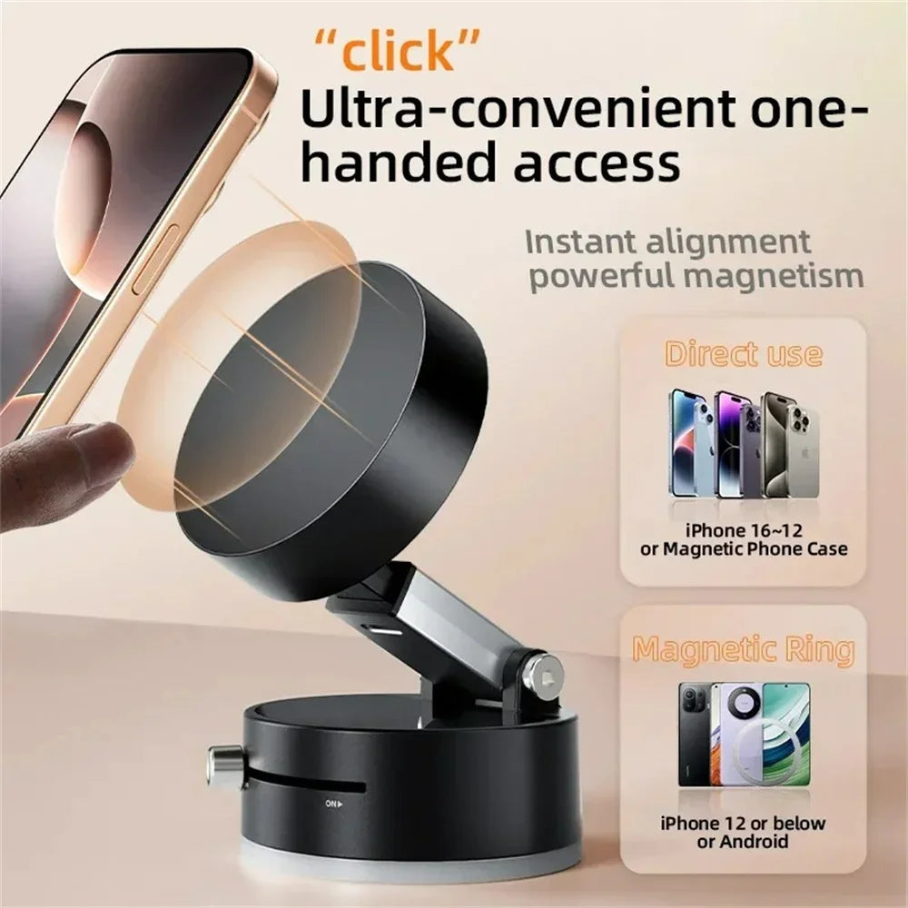 More Portable Vacuum Magnetic Mobile Phone Bracket Adjustable Double-Sided Suction Cup Holder Lazy Stand For All Smartphone