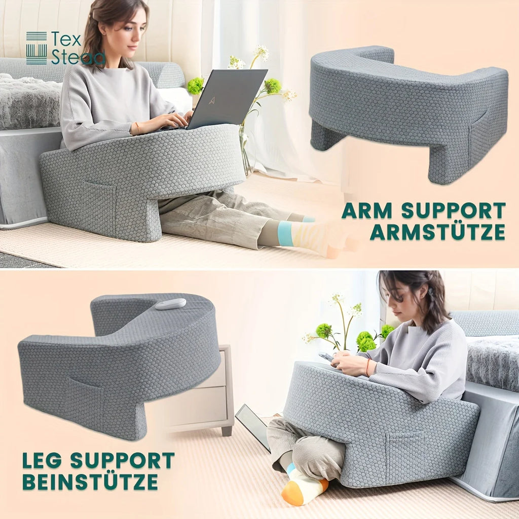 Reading Pillow for Gaming, Extra Large Arm Rest Pillow for Adult, Memory Foam Bed Rest Pillow for Reading, Working,with Rem，1 PC