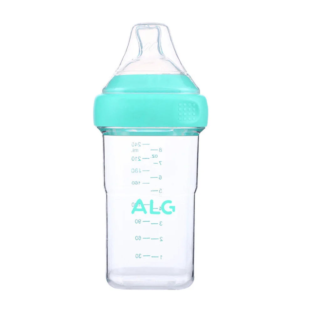 0-3 years old newborn baby anti-fall and anti-colic PP milk bottle, 150ml-240ml children's bottle, three colors optional bottle