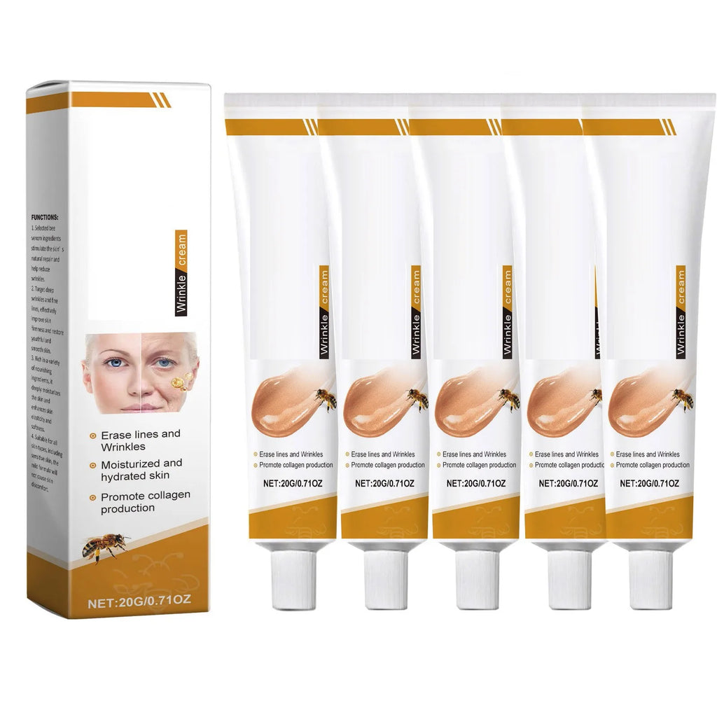 Facial Care Cream, Bee Venom Anti-Wrinkle Cream, Hydrating, Brightening, Delicate Rejuvenating, Soft Skin Care Cream 20g, 0.71oz