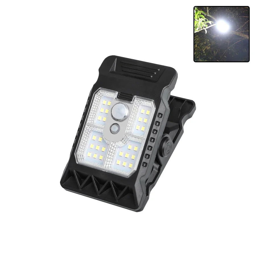 Outdoor LED Solar Clip Light  Portable Waterproof Body Sensor Lamp Courtyard Garden Lamp Patio Home Camping Wall Lights
