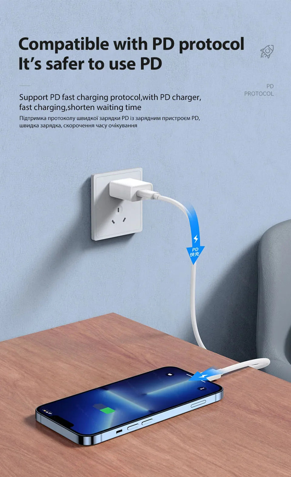 5-1pcs 30W Fast Charging Cable For Apple iPhone 13 12 11 14 Pro Max Mini USB C Cable For X XR XS MAX 7 8 14 Plus 6 Accessories