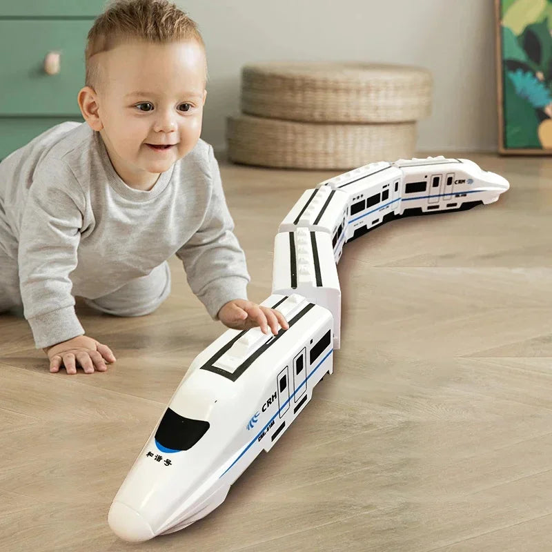 Kids Simulation High-speed Railway Train Toys Electric Sound Light Train Model Car Puzzle Toys for Boys Girls Birthday Xmas Gift