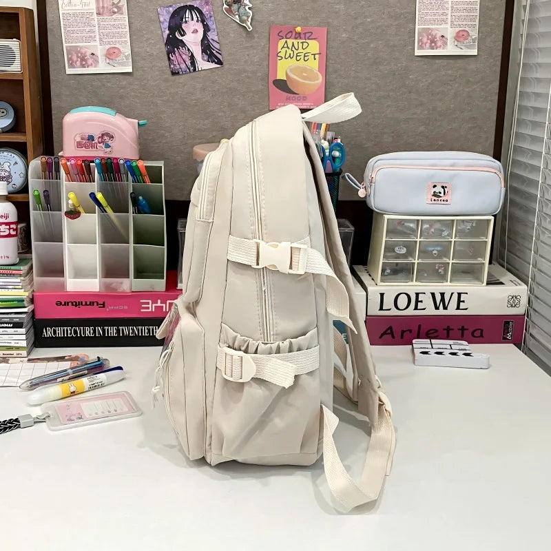 Stylish Lightweight Backpack with Transparent Front Pocket - Large Capacity for School, Travel and Outdoor Activities